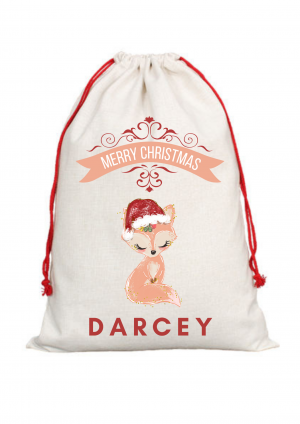 Personalised Christmas Fox Sack