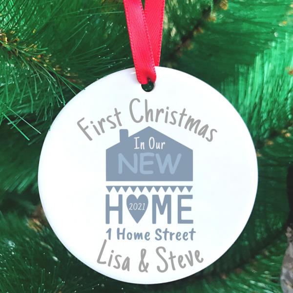 Personalised 1st Christmas In New Home Tree Decoration