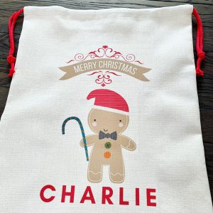 Personalised Christmas Gingerbread Man Sack