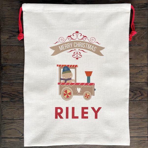 Personalised Train Christmas Sack
