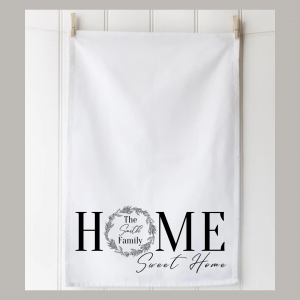 Personalised Family Home Sweet Home Tea Towel