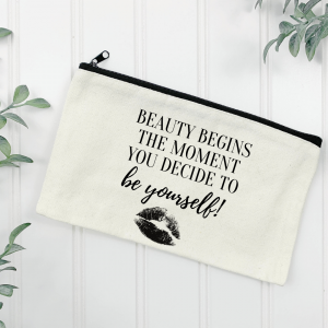 Beauty Begins The Moment You Decide To Be Yourself Makeup Bag