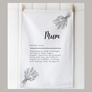 Personalised Mum Noun Tea Towel