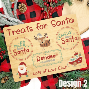 Personalised Reindeer 1 Christmas Eve Santa Treats Board