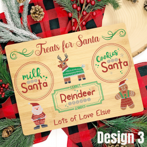 Personalised Reindeer 2 Christmas Eve Santa Treats Board