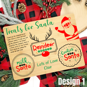 Personalised Santa Christmas Eve Santa Treats Board