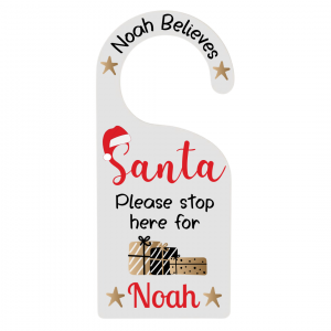 Personalised Santa Please Stop Here Door Hanger