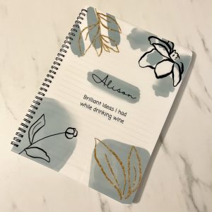 Blue Personalised Notebook - Brilliant Ideas I Had While Drinking Wine