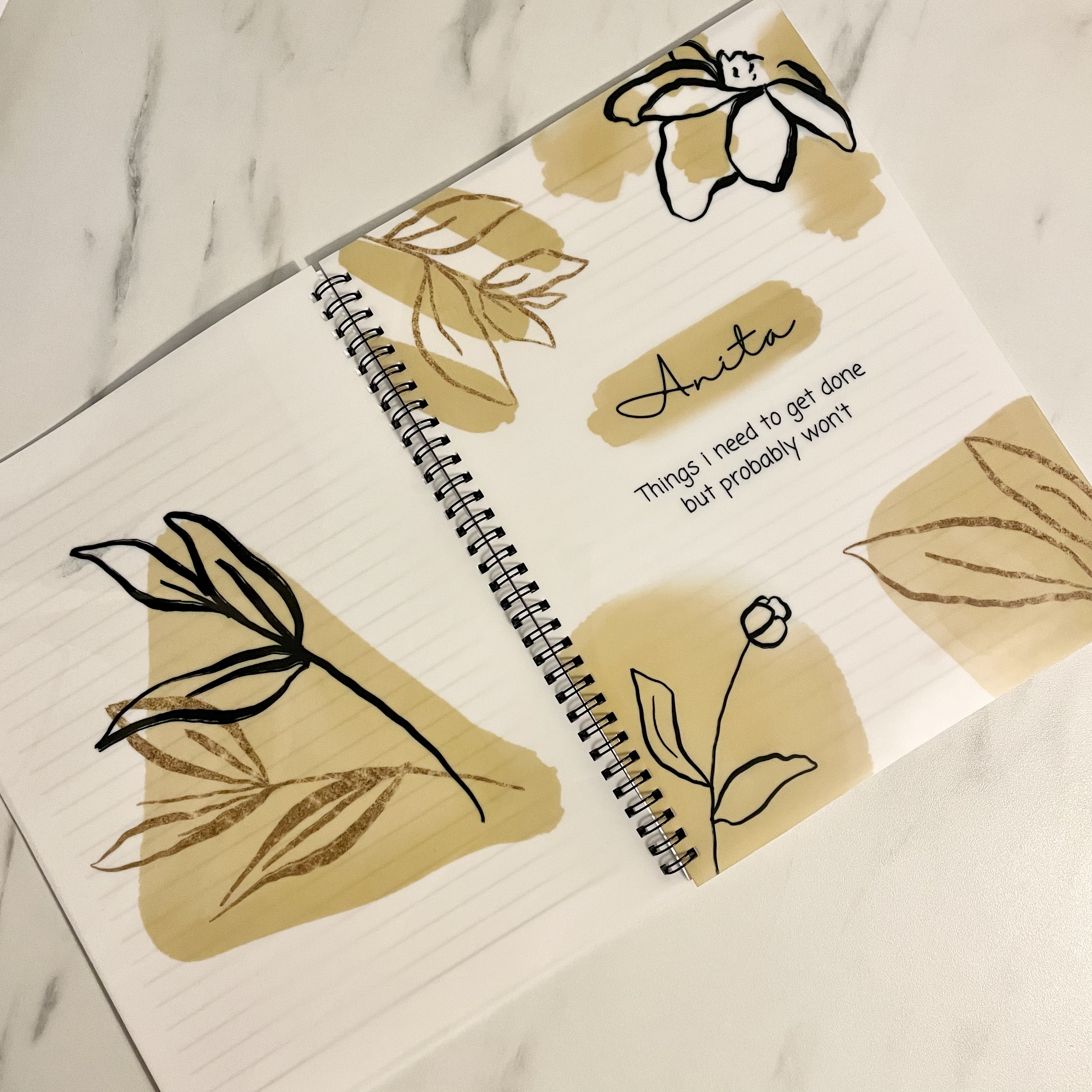 Yellow Personalised Notebook - Things I Need To Get Done - Image 2