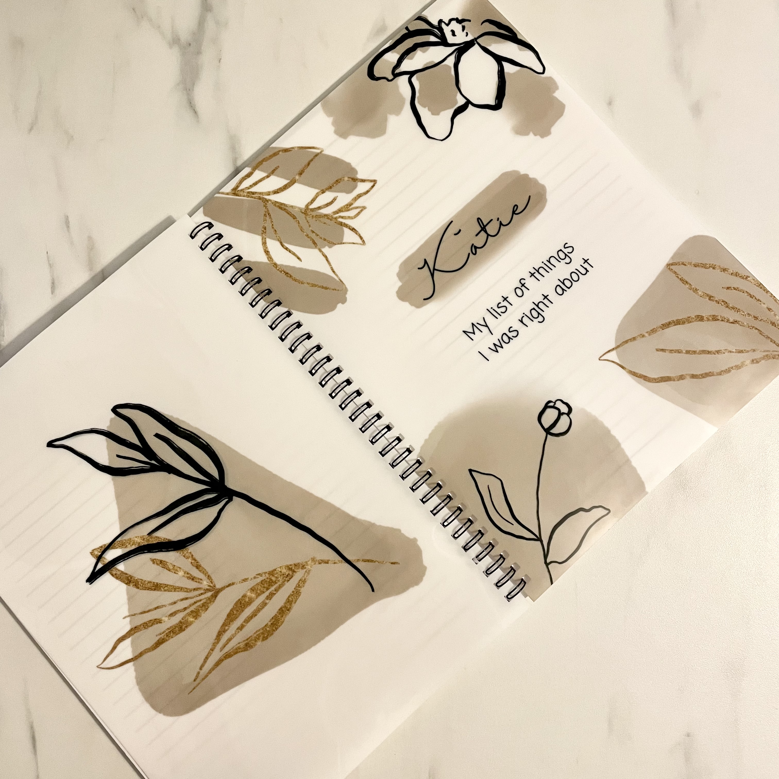 Beige Personalised Notebook - My List of Things I Was Right About - Image 2