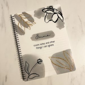 Grey Personalised Notebook - Work Notes and Other Things I Can Ignore