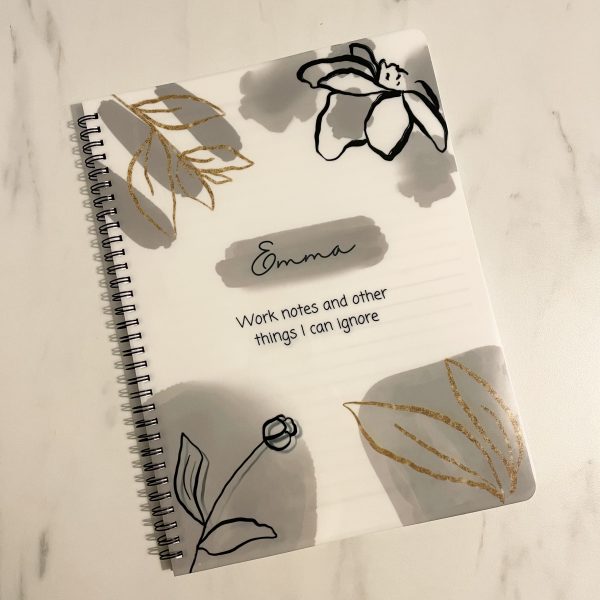 Grey Personalised Notebook - Work Notes and Other Things I Can Ignore