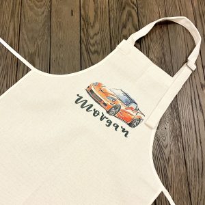 Personalised Children's Linen Apron - Car Design