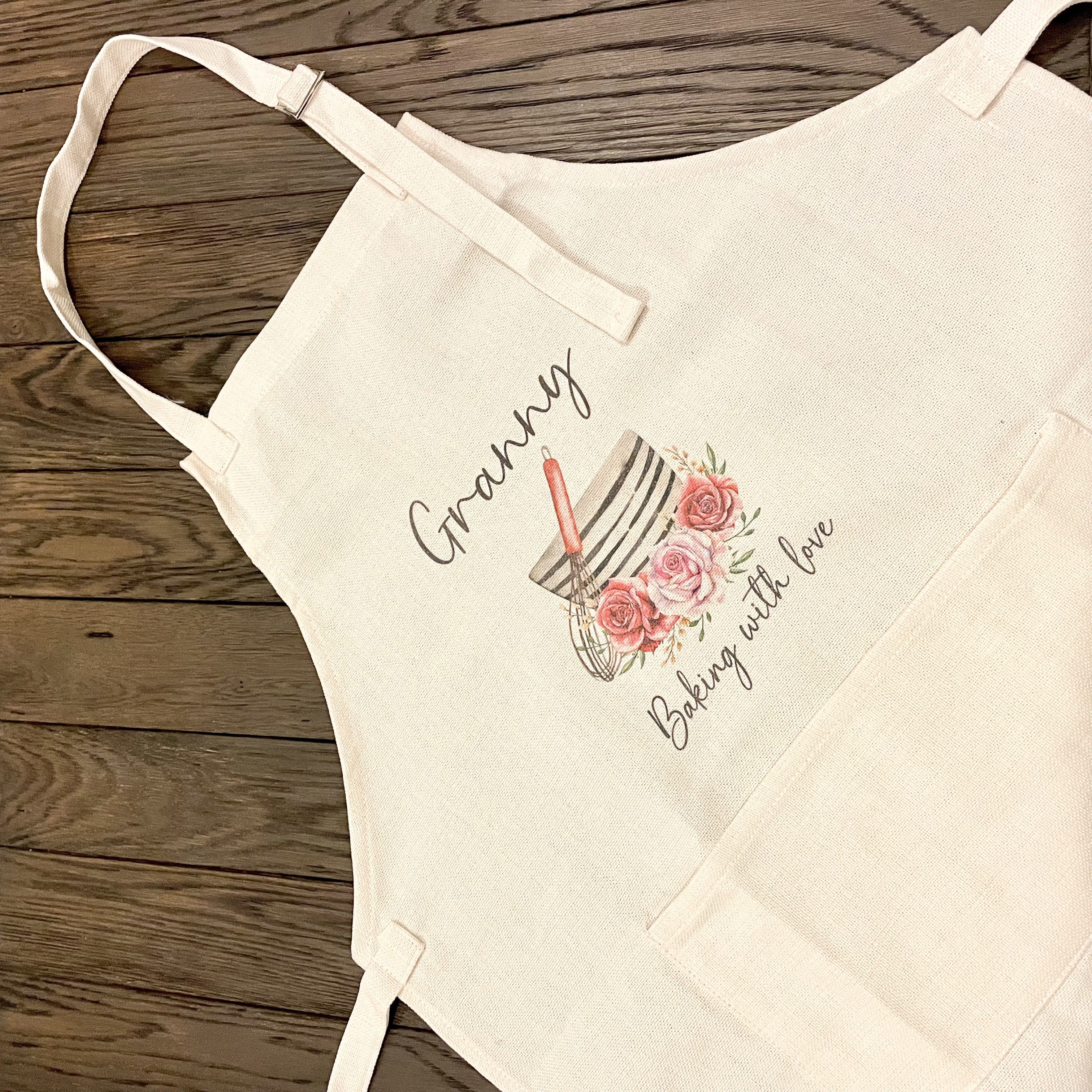 Personalised Linen Apron - Mixing Bowl Design - Image 3