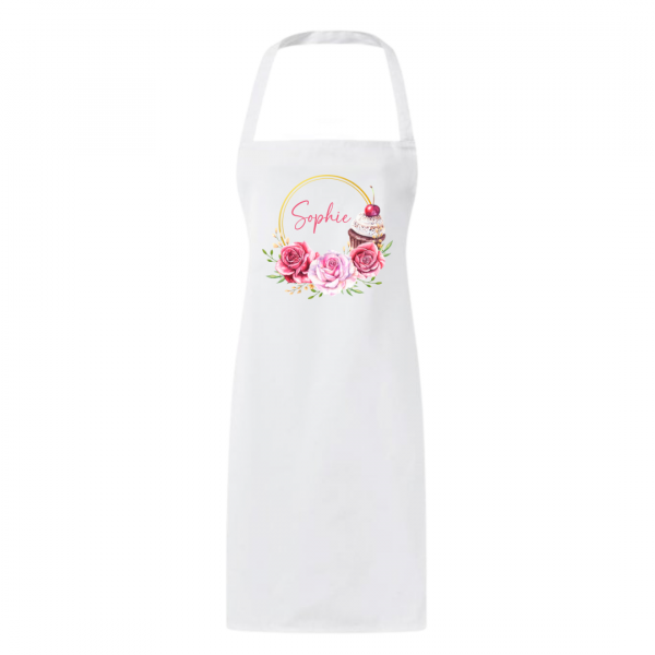 Personalised Linen Apron - Cupcake Design