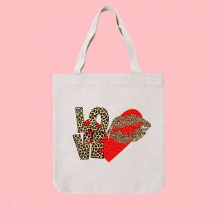 Leopard Print Love Tote Bag