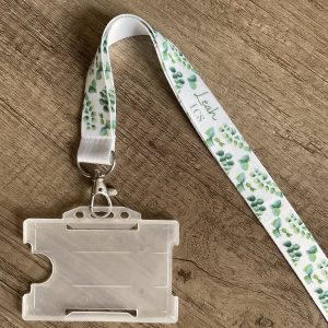 Personalised Eucalyptus Print Lanyard | Teacher Lanyard