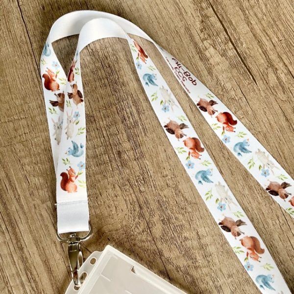Personalised Cute Woodland Print Lanyard | Teacher Lanyard