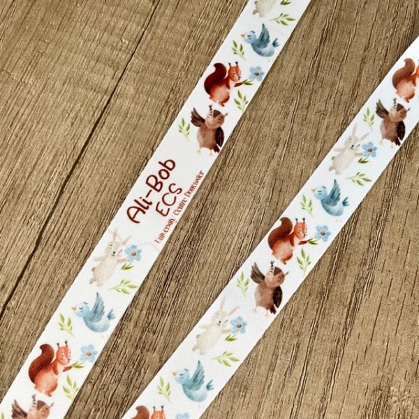Personalised Cute Woodland Print Lanyard | Teacher Lanyard - Image 2