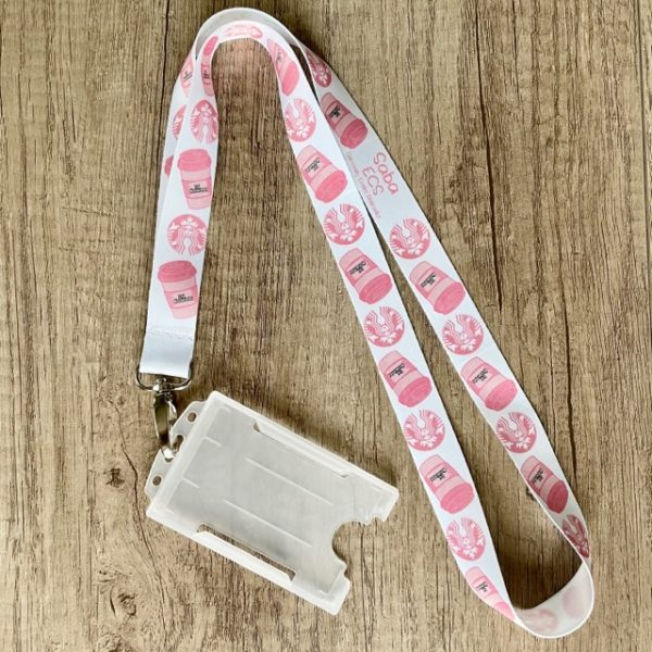 Personalised Coffee Cup Print Lanyard | Teacher Lanyard