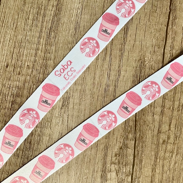 Personalised Coffee Cup Print Lanyard | Teacher Lanyard - Image 2