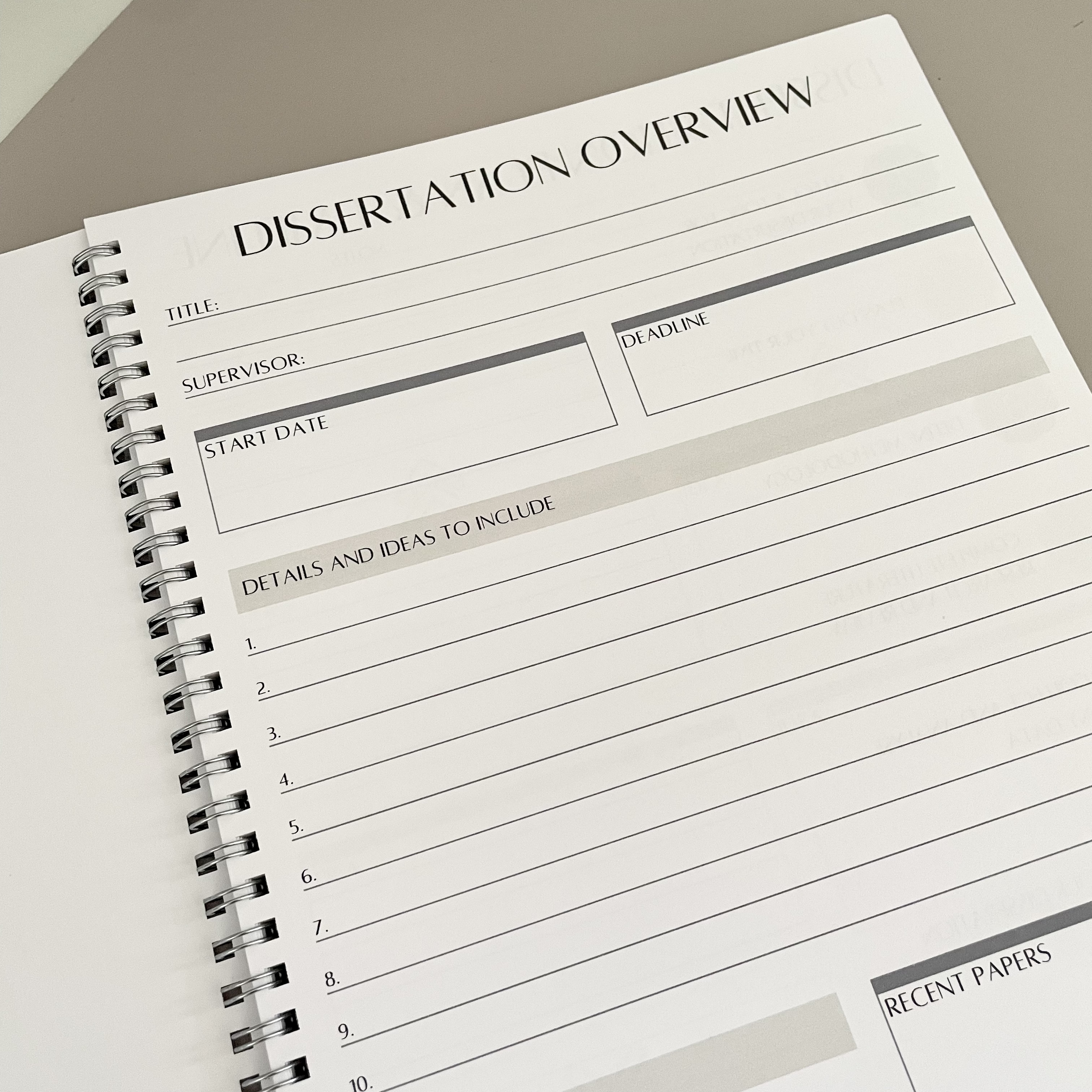 Personalised Dissertation A4 Notebook | Dissertation Journal | Dissertation Planner - Image 6