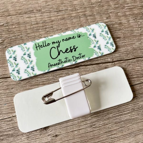 Personalised Hello my name is Eucalyptus Name Badge