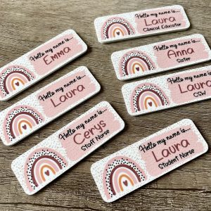Personalised Hello my name is Rainbow Name Badge