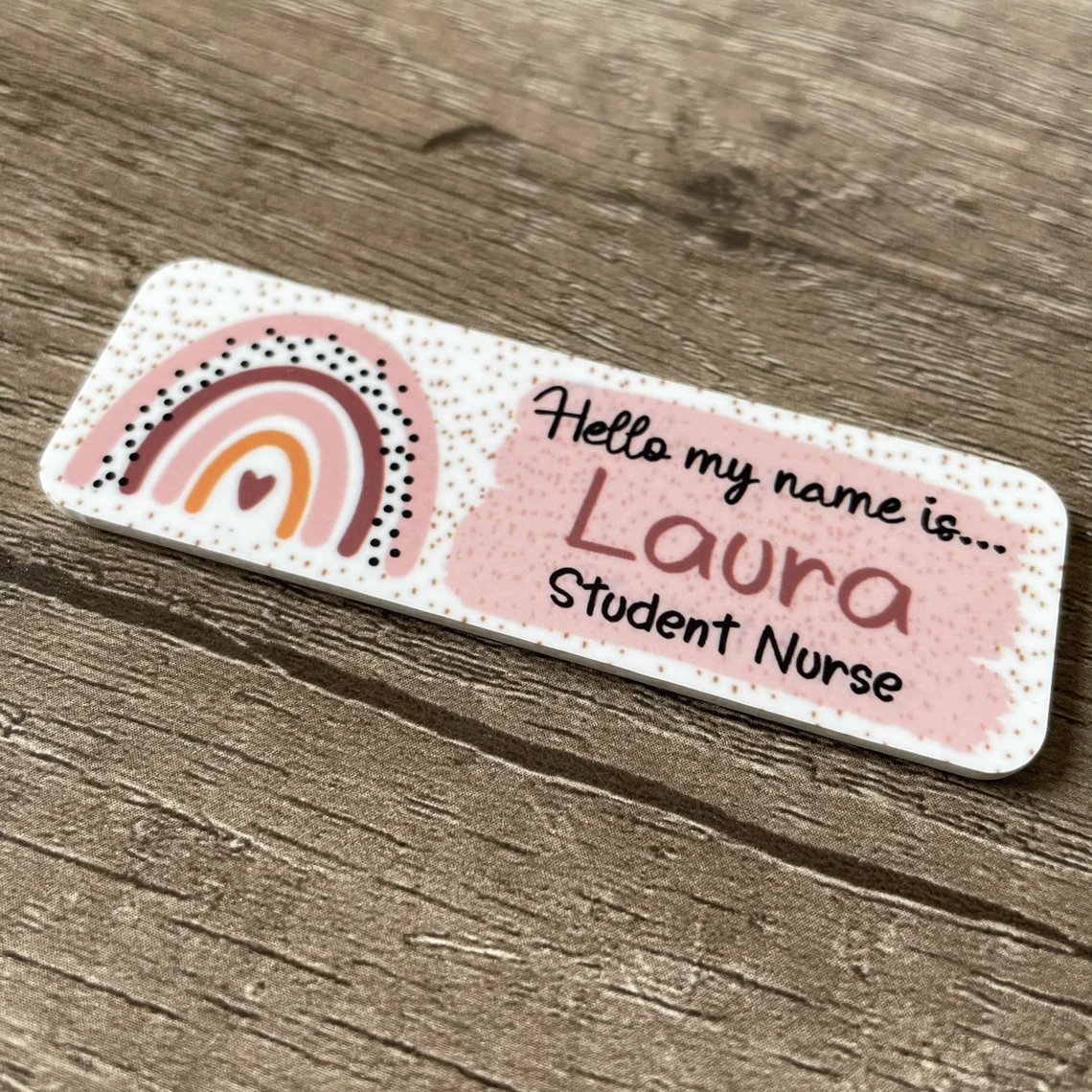 Personalised Hello my name is Rainbow Name Badge - Image 3