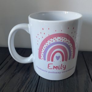 Personalised Pretty Pink Rainbow mug