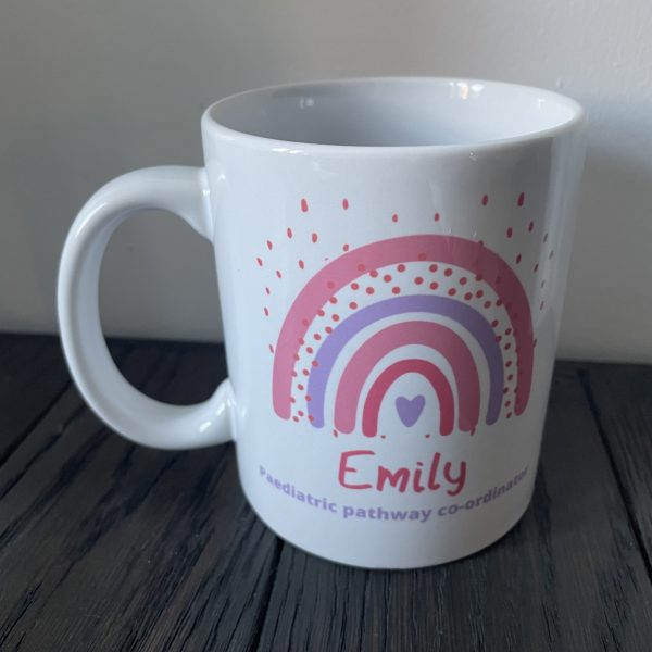 Personalised Pretty Pink Rainbow mug