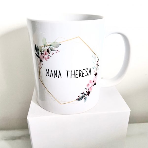 Pretty Personalised Floral Mug