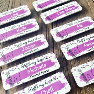 Personalised Hello my name is Purple Dental Print Name Badge (Copy)