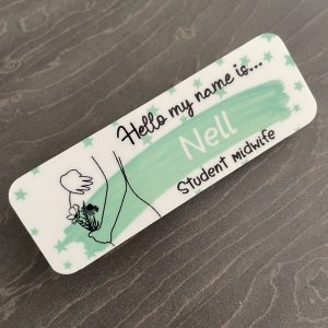 Personalised Hello my name is Green Bump Print Name Badge