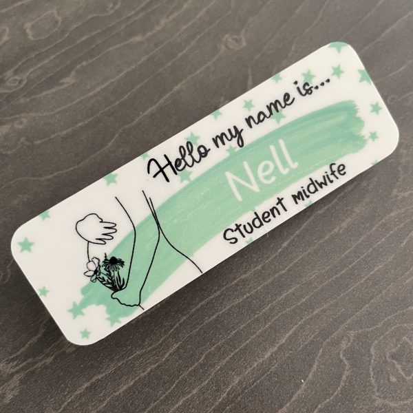 Personalised Hello my name is Green Bump Print Name Badge