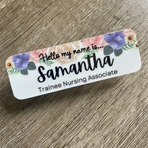 Personalised Hello my name is Floral Name Badge