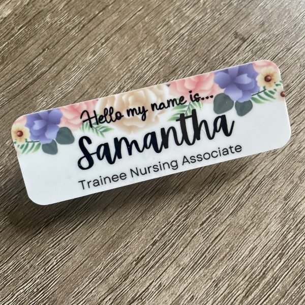 Personalised Hello my name is Floral Name Badge