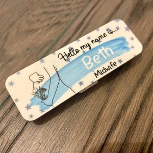 Personalised Hello my name is Blue Bump Print Name Badge
