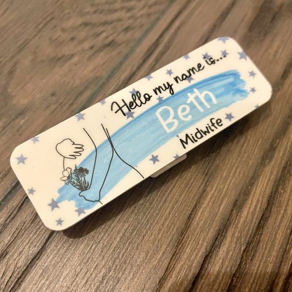 Personalised Hello my name is Blue Bump Print Name Badge